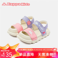 Kappa Kids卡帕魔术贴儿童鞋夏凉鞋男女童透气镂空软底运动沙滩鞋