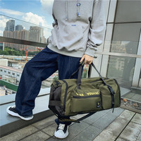 匡顿(KUANGDUN)旅行包男包女双肩包背包干湿分离行李包大容量短途出差手提包 军绿色