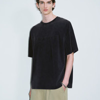URBAN REVIVO 男装潮流字母压印圆领短袖棉质T恤 UMV440089