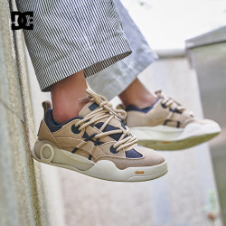 DC SHOES DCSHOES Wave 牛皮剖层绒面革鞋面低帮复合大底DC滑板鞋