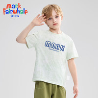马克华菲童装男童女童短袖T恤2024夏季儿童晕染半袖t休闲jz1 绿色【玻璃管字母】 110cm