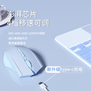  剑圣一族 静音无声 蓝牙无线鼠标  版7键-双模-2400dpi-RGB灯+一键返回桌面-魔幻黑