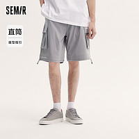 Semir 森马 休闲中裤男夏季时尚潮流宽松直筒工装裤弹力帅气印花五分短裤