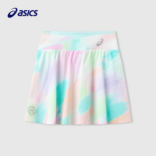 亚瑟士（asics）童装2024年女童夏轻薄柔软飘逸运动网球裙短裙子332241124067 2038粉蓝绿色 120