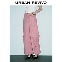 URBAN REVIVO 女士潮流街头工装风休闲百搭宽腿裤 UWJ640025 浅粉色 M