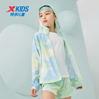 XTEP特步童装女童防晒衣外套2024年夏季夏装儿童防晒服薄款空调衫 花漾黄