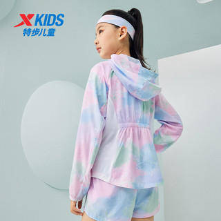 XTEP特步童装女童防晒衣外套2024年夏季夏装儿童防晒服薄款空调衫 花漾黄