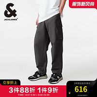 杰克·琼斯（JACK&JONES）夏季宽松潮流男裤多口袋工装裤简约舒适休闲长裤男224214049 E44 黑砂色 E44 黑砂色 165/72A/XSR