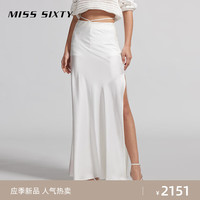 MISS SIXTY2024夏季新款长裙女含三醋酸开衩性感设计感飘逸浪漫 黑色 XS