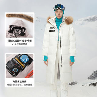 雪中飞 SNOWFLYING秋冬女士毛领户外滑雪长款男女同款鹅绒羽绒服