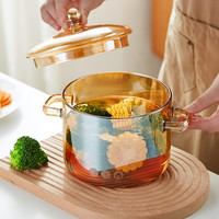美斯尼玻璃炖锅透明家用耐高温高硼硅汤煲养生锅电陶炉泡面锅煮锅