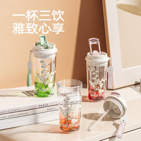 大嘴猴吸管杯女生夏季水杯2024随行塑料杯高颜值铃兰咖啡杯子