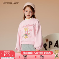 PawinPaw卡通小熊童装2024年秋冬新款女童圆领卫衣灯笼袖休闲 Ivory象牙色/39 110cm
