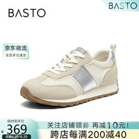 百思图24秋复古运动阿甘鞋平跟女休闲鞋BG088CM4