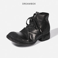 dreambox钧博vibram后跟男士短靴重水洗马皮马丁靴复古手工男靴潮