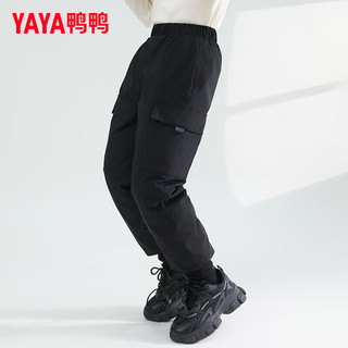 鸭鸭羽绒服 YAYA鸭鸭儿童羽绒裤加厚保暖防风男女童宝宝童装加绒厚裤子YG 黑色 170cm