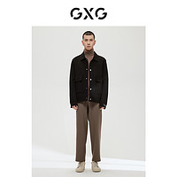 GXG 男装 商场同款极简系列黑色简约短大衣 2022年冬季新品