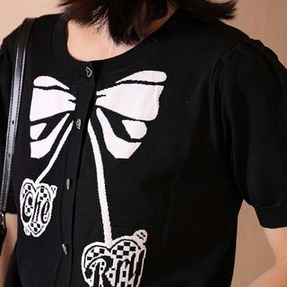 针织衫女时尚百搭设计感文艺风爱心樱桃短袖针织衫