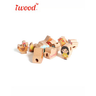 木玩世家串珠子儿童玩具婴儿1-2-3岁男女孩珠子手工穿线穿绳 森林串珠