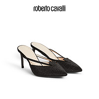 roberto cavalli 罗伯特·卡沃利 RC女士高跟鞋 水晶装饰穆勒鞋Roberto Cavalli