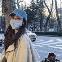乐卡利 牛仔棒球帽 做旧鸭舌帽 显脸小百搭棒球帽 遮阳防晒棒球帽 浅蓝色牛仔棒球帽