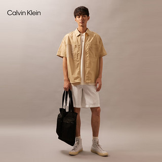 Calvin Klein Jeans24早秋男士经典ck布标休闲商务通勤手提托特包HH4109 UB1-太空黑 OS