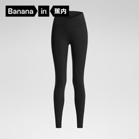 蕉内凉皮306 Cool女士凉感瑜伽裤提臀收腹显瘦运动裤女 【交叉腰头】黑色 S