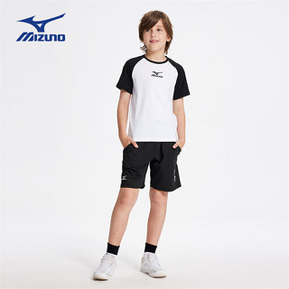 美津浓（MIZUNO）儿童运动套装男女同款2024夏季运动T恤休闲短裤 红色 TZ24230273 140cm (身高135-145cm)