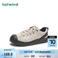 热风 hotwind舒适简约厚底板鞋舒适通勤时尚休闲鞋复古百搭24年秋季新款女士 88米黑 3