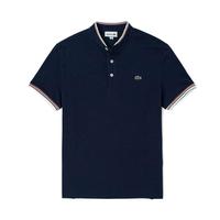 法国拉科斯特 LACOSTE男装时尚拼色条纹短袖衫经典立领短袖POLO衫男