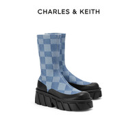 CHARLES&KEITH秋冬女靴CK1-90280043时尚经典厚底弹力靴女靴女鞋 Multi综合色 38