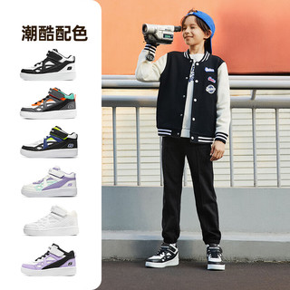 斯凯奇 儿童高帮板鞋 白色 春秋款运动鞋