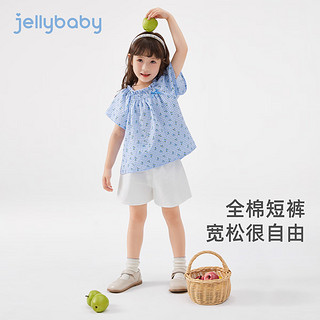 JELLYBABY【2024夏季】宝宝小飞袖童装儿童夏款洋气夏装潮女童夏天套装 粉格 90CM