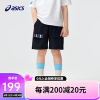 asics/亚瑟士童装2024儿童夏季运动短裤奥运趣味凉感吸汗抗菌 001黑色 105cm