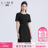 LIME FLARE莱茵经典收腰连衣裙黑色2024年春夏连衣裙小黑裙 黑色 S