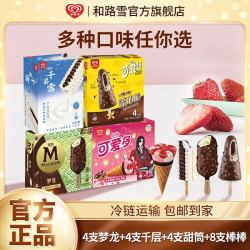WALL'S 和路雪 棒棒流心巧克力草莓甜筒脆层梦龙千雪组合 20支