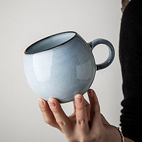 YOUCCI 悠瓷 瓷（youcci）设计感球形陶瓷杯复古咖啡杯马克杯情侣喝水杯创意家用杯子 球形杯-雅灰