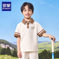 罗蒙华夫格短袖T恤POLO衫夏季薄款2024新款大童上衣男童体恤儿童