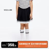 little MO&Co.little moco童装24夏装女童网球运动风含裤半身百褶短裙 黑色 140/58