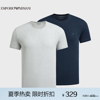 阿玛尼EMPORIO ARMANIEAU男装短袖圆领打底T恤衫（两件）