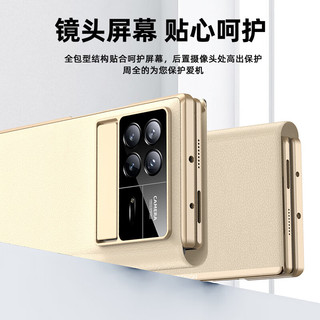 Yswen 小米MixFold3手机壳镜头全包防摔真皮磁吸翻盖保护套超薄支架男女款新品高级感简约商务 【炫酷黑】智能休眠*真皮支架皮套 小米 Mix Fold 3 折叠屏