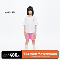 little MO&Co.速干两件套装 little moco童装24夏男女童短袖速干衣t恤短裤 芭比粉色 150/72