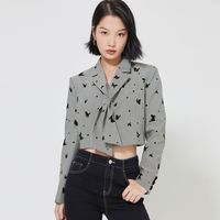 【秋冬】西装外套女千鸟格九分袖短款