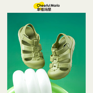 88VIP：CHEERFUL MARIO 幸福玛丽 儿童凉鞋2024夏季新款男童女童软底防滑男宝宝运动包头沙滩洞洞鞋