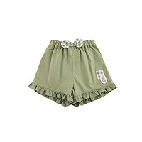 幼悠女童夏季套装洛丽塔风连衣裙前后两穿娃娃衫梭织短裤多件套潮 梭织短裤绿色（X4313） 100cm