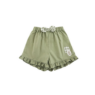 幼悠女童夏季套装洛丽塔风连衣裙前后两穿娃娃衫梭织短裤多件套潮 梭织短裤绿色（X4313） 120cm