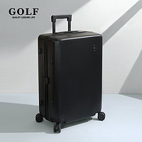 GOLF 高尔夫 行李箱男女旅行箱PC20英寸拉杆箱登机箱万向轮24英寸学生密码箱 炭黑色+拉链-20英寸