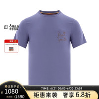 保罗史密斯(paulsmith)男士PS常规时尚休闲Logo印花短袖T恤深紫罗兰色XL父亲节