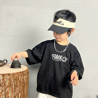 大嘴猴童装2024夏季新款男童短袖T恤宽松舒适中大童夏款潮流上衣