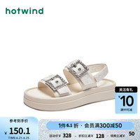 热风 hotwind运动凉鞋沙滩鞋厚底增高时尚休闲简约2024年夏季女士 03米色 36 正码